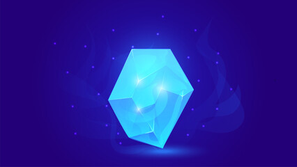 Fototapeta premium Crystal gem vector illustration. Isolated natural gemstones. Cartoon game assets.