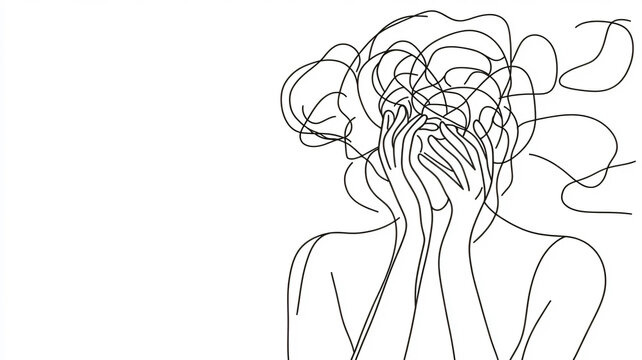 Ilustraci&oacute;n representando la tristeza y la ansiedad