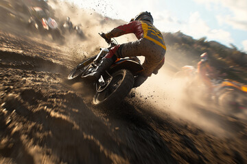 AI generated image of a motocross race