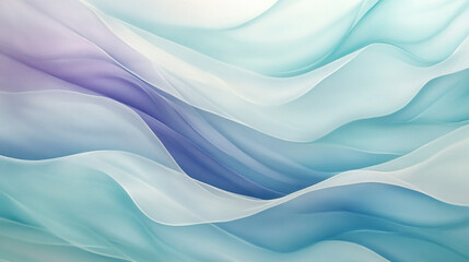 Obraz premium Serene Flowing Fabric Teal Purple White Abstract Waves Background Texture