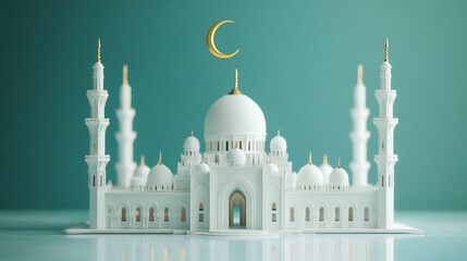 Obraz premium Majestic Mosque Model Ramadan Islam Eid Architecture Religion