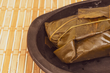 Delicious steamed tamales - Traditional Colombian food
