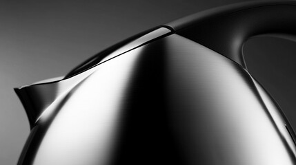Naklejka premium Sleek Stainless Steel Electric Kettle Modern Kitchen Appliance Brushed Metal Design