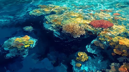 Obraz premium Vibrant coral reef underwater scene.