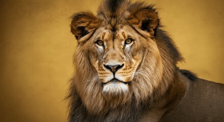 Majestic lion portrait symbolizing strength and beauty for wildlife conservation design