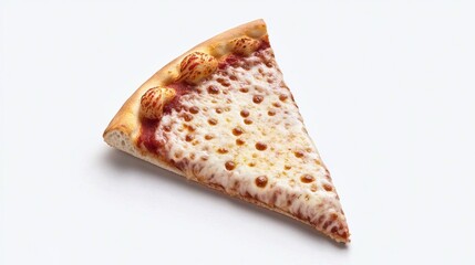 Fototapeta premium Delicious Cheese Pizza Slice on White Background