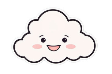 Naklejka premium Joyful cloud with a face sticker