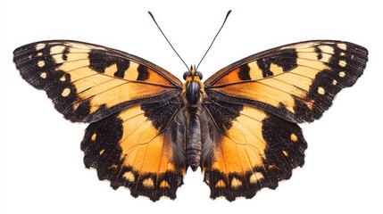 A Vibrant Butterfly with Orange and Black Patterns, a Beautiful Creation of Nature