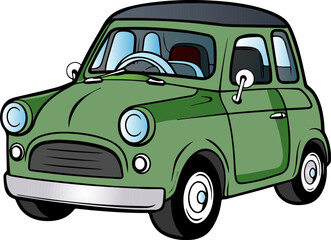 Illustration of sport car. Easy to use, editable and layered. Vector detailed car isolated on white background, black outline sketch automobile