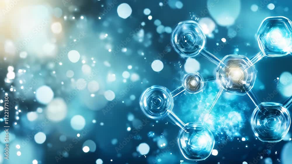 Aufkleber exploring the beauty of molecular structures and luminous particles in a captivating visual journey