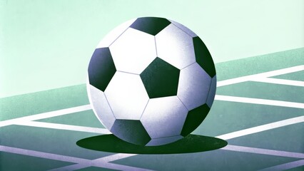 Obraz premium A Classic Soccer Ball Positioned on a Lush Green Field Ready for Play and Action