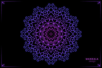 Geometric floral mandala design, ornate ethnic oriental style in format for coloring book, suitable for mehndi, textiles, posters and tattoos
