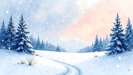 Obraz premium Panoramic winter background with space for copying