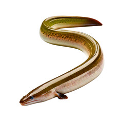 Obraz premium Natural habitat of a long eel swimming in clear waters during daylight hours