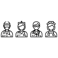 Fototapeta premium Medical Doctor Set Silhouette Photos free