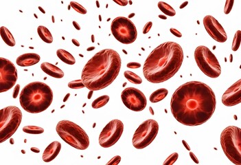 Fototapeta premium Microscopic View of Red Blood Cells in Motion