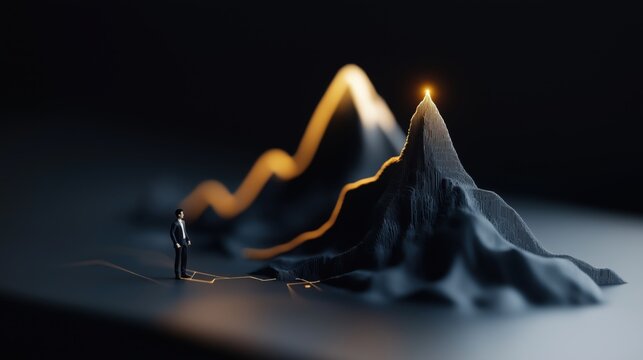 Business journey to success: metaphorical cinematic concept