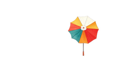 Obraz premium Colorful Beach Umbrella with Vibrant Canopy for Summer Relaxation