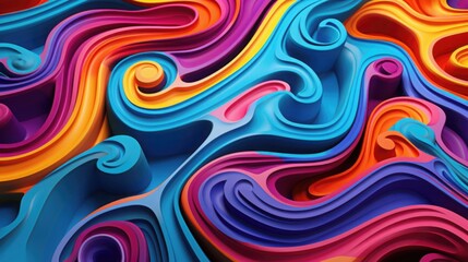 Fototapeta premium Abstract Colorful Swirling Waves Design