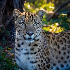 Obraz premium Stunning high-resolution images of the rare and endangered Amur leopard in its natural habitat. Perfect for wildlife, conservation, and nature-themed projects.