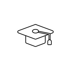 graduation cap icon simple thin line logo