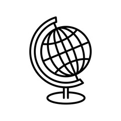 globe icon simple thin line logo
