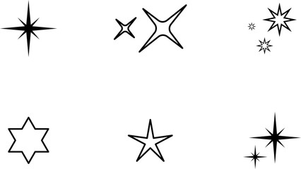 Fototapeta premium Sparkle star icons set. Simple star burst symbol. Png or vector illustration.