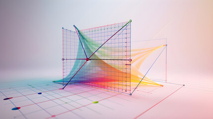 3D Illustration of Traditional XY Axis in Cartesian Coordinate System