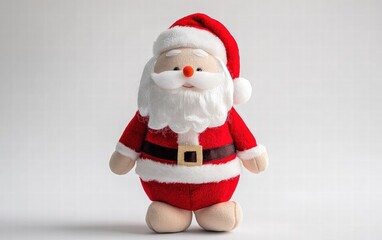 Santa Claus plush toy on white background