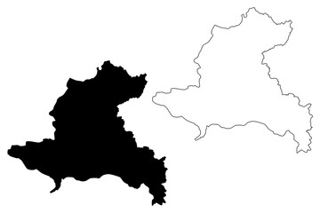 Fototapeta premium Sekong Province (Lao People's Democratic Republic, Muang Lao, Provinces of Laos) map vector illustration, scribble sketch Xekong map