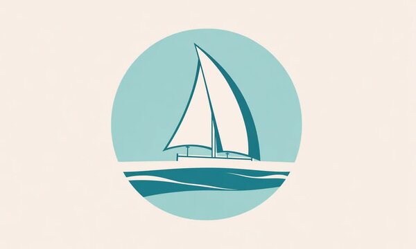 Sailor sailboat ship logo animated design with pop up effect