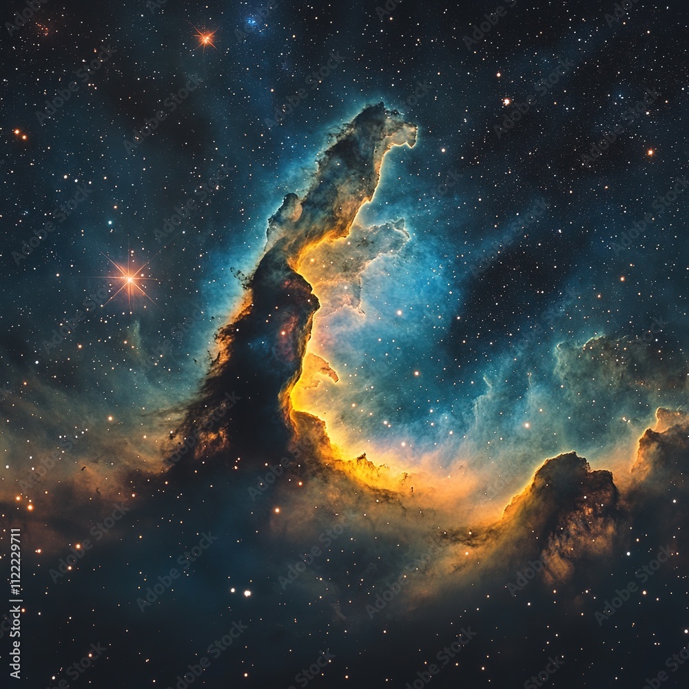 Wall mural cosmic nebula formation deep space astrophotography celestial environment wide angle view galactic c