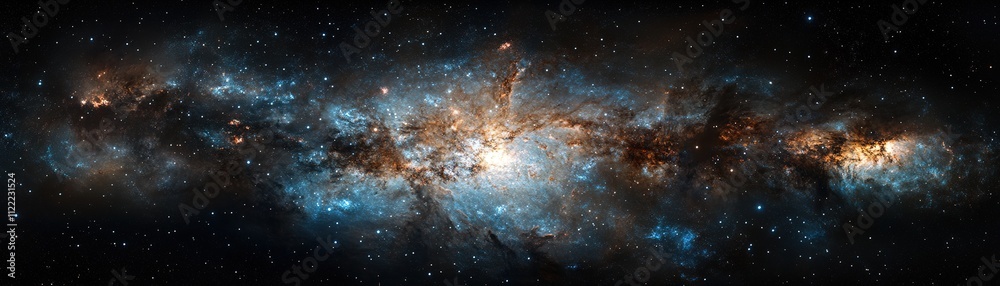 Wall mural cosmic explosion of stars deep space astronomy image stellar environment wide-angle view galactic fo