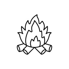 camp fire icon simple flat vector logo