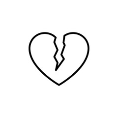 broken heart icon sign and symbol