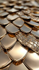 Golden scale design: abstract texture, shimmering background, artistic banner, creative template, luxurious postcard, invitation layout, elegant flyer, decorative poster, textured wallpaper.