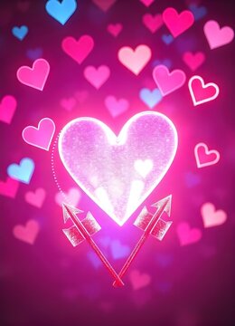 Valentines Day - A shimmering, iridescent background with hearts background