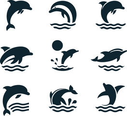 Obraz premium set of a dolphin vector