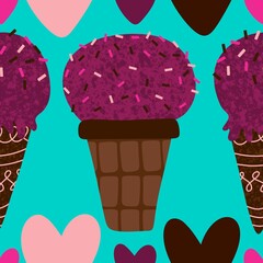 Christmas ice candy seamless ice cream pattern for wrapping paper and fabrics