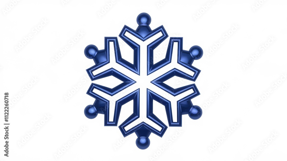 Poster A blue snowflake design composed of interconnected geometric shapes, symbolizing teamwork or unity.