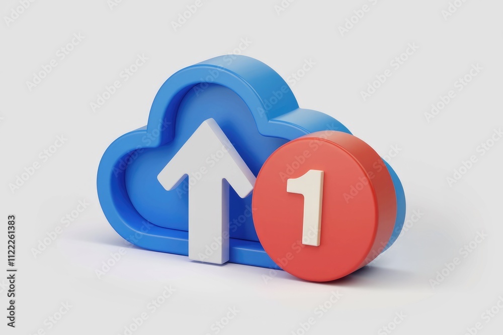 Poster One file uploaded to the cloud storage. Uploading progress visualized.