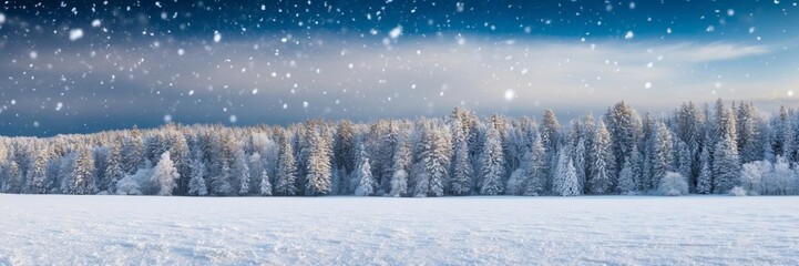 Fototapeta premium Serene winter wonderland panorama