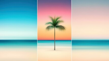 Obraz premium Experience vibrant tropical and ocean beach landscapes with a dreamy defocused background that enchants the senses.