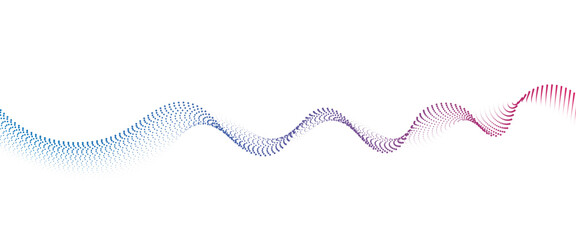 Flowing Dot Wave halftone gradient pattern on transparent background	
