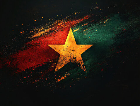 Vibrant abstract star illustration perfect for Sudanese cultural events, celebrations, or artistic projects that symbolize unity and creativity.