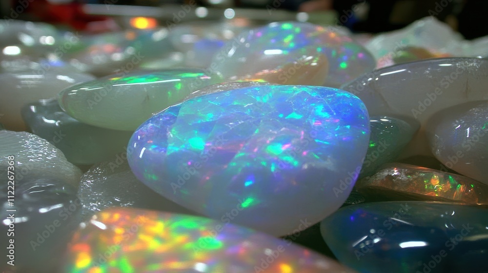 Aufkleber discovering the beauty of rare opal gems with mesmerizing colors and patterns