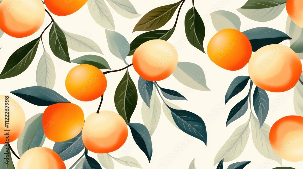 Aufkleber Vibrant Peach Pattern Fills the Space With Warmth and Joy in an Artistic Studio Setting