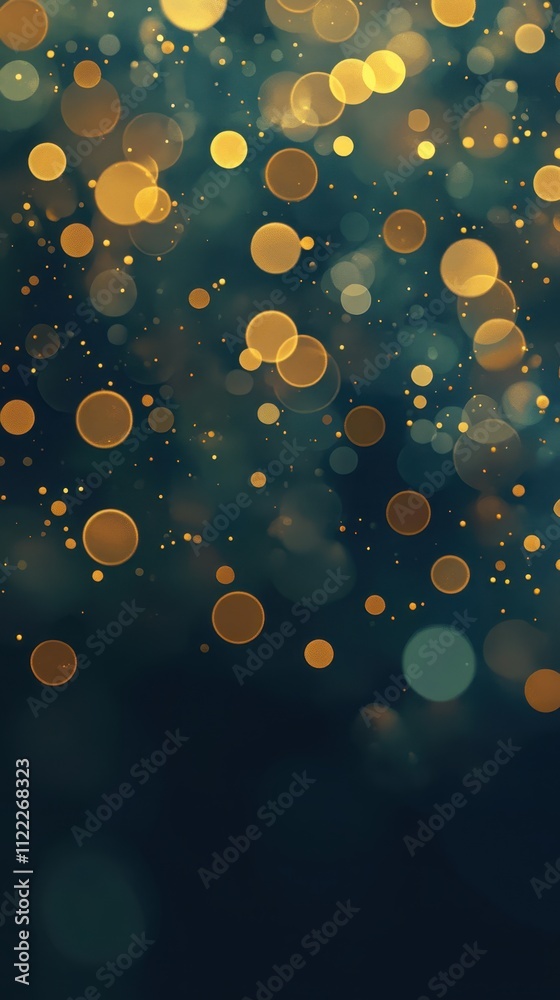 Poster luminous round spots dance in a dark realm, creating a magical atmosphere at twilight