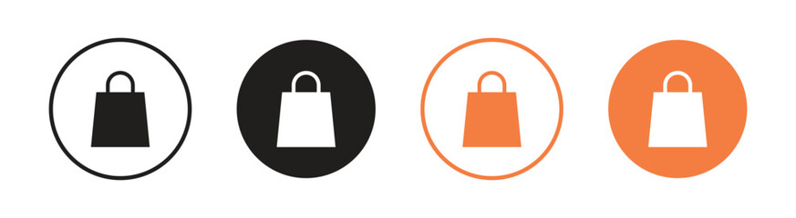 Vector Shopping Bag In Circle Icons