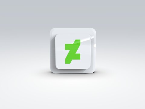Deviant art app button isolated, 3D Illustration in front view, Minimal icon in white background
